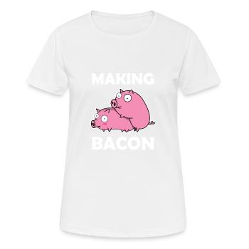 Making Bacon Bacon Ham Pairing Sex Pigs - Women's Breathable T-Shirt - white - Front - AI Model Female 172 dark (172cm)