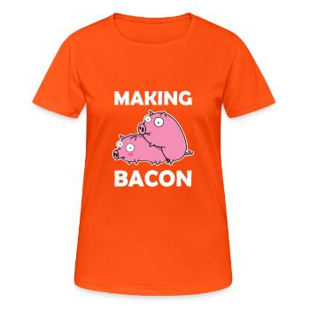 Making Bacon Bacon Ham Pairing Sex Pigs - Women's Breathable T-Shirt - neon orange - Front - AI Model Female 172 dark (172cm)