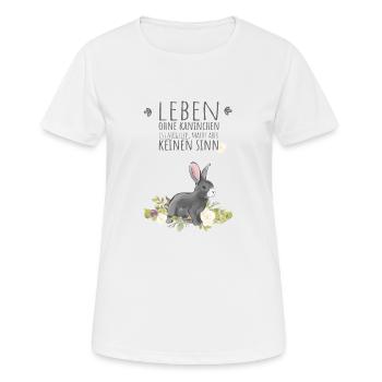 Leben ohne Kaninchen ist möglich, aber sinnlos. - Frauen T-Shirt atmungsaktiv - Weiß - Vorne - AI Model Female 172 dark (172cm)