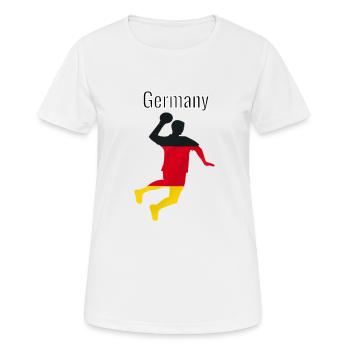 Coupe du monde de handball en Allemagne - T-shirt respirant Femme - blanc - Devant - AI Model Female 172 dark (172cm)
