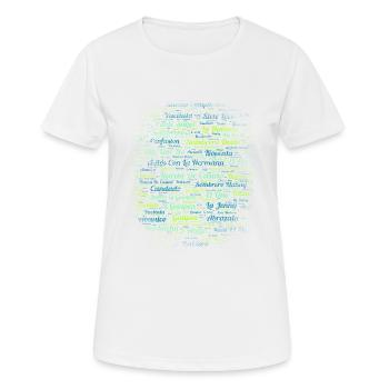 Rueda Wheel - Salsa Dance T-shirt danse cadeau - T-shirt respirant Femme - blanc - Devant - AI Model Female 172 dark (172cm)