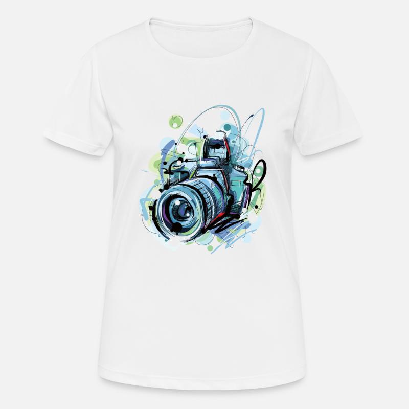 Camera Colorful Style - Women's Breathable T-Shirt - white