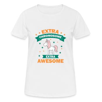 Unicorn Unicorn Glitter Rainbow Extra Chromosome - T-shirt respirant Femme - blanc - Devant - AI Model Female 172 dark (172cm)