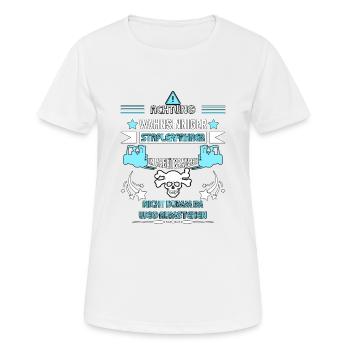 Staplerfahrer Shirt • Logistik • Achtung Geschenk - Frauen T-Shirt atmungsaktiv - Weiß - Vorne - AI Model Female 172 dark (172cm)