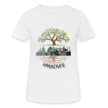 Enracinée à Hanovre - J'aime ma ville - T-shirt respirant Femme - blanc - Devant - AI Model Female 172 dark (172cm)