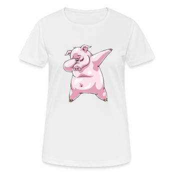 Tupfen Schwein Piggy Dab Dance - Frauen T-Shirt atmungsaktiv - Weiß - Vorne - AI Model Female 172 dark (172cm)