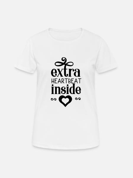 Cadeau de neuvième mois enceinte de Baby Heartbeat - T-shirt respirant Femme - blanc