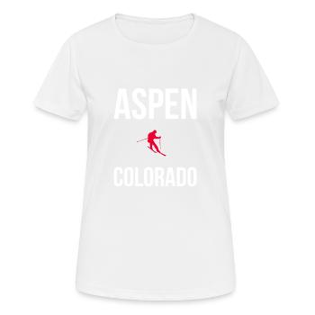 Aspen Ski Colorado - T-shirt respirant Femme - blanc - Devant - AI Model Female 172 dark (172cm)