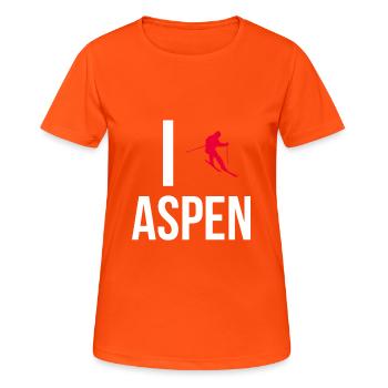 Moniteur de ski Aspen Language School Colorado Au pair - T-shirt respirant Femme - orange néon - Devant - AI Model Female 172 dark (172cm)