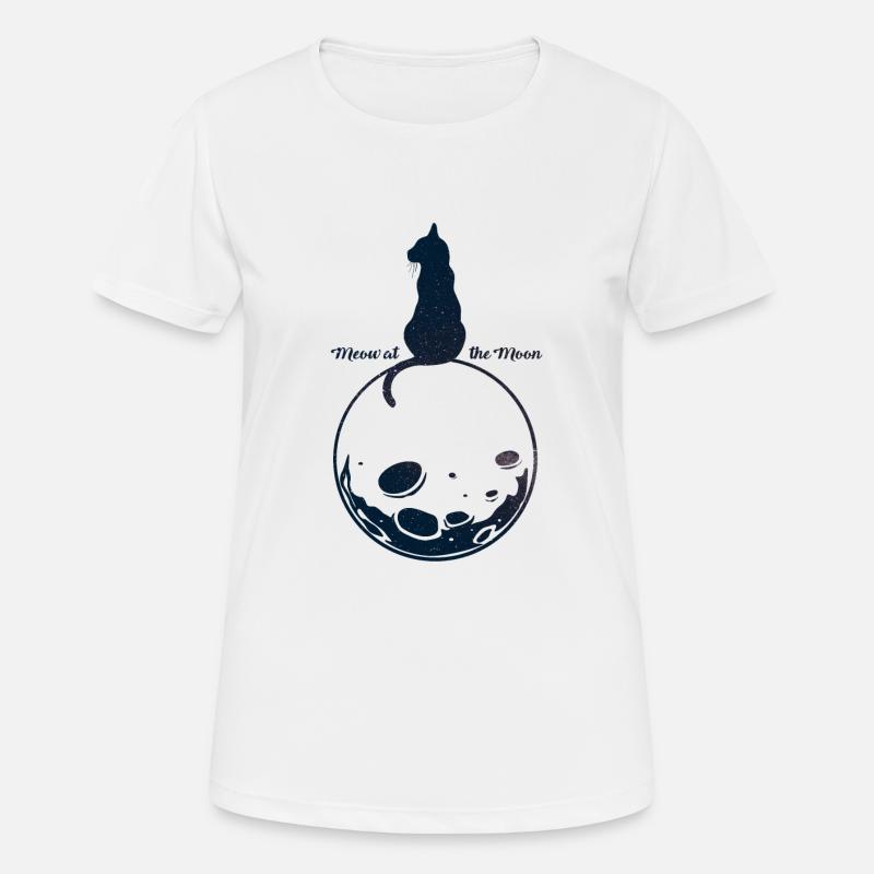Gatto nero - Maglietta da donna traspirante - bianco