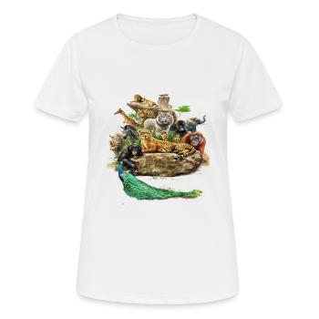 Die wunderschöne Tierwelt - Frauen T-Shirt atmungsaktiv - Weiß - Vorne - AI Model Female 172 dark (172cm)