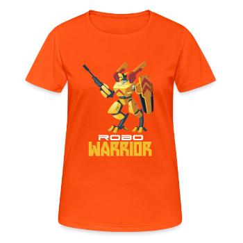 Robo warrior - Women's Breathable T-Shirt - neon orange - Front - AI Model Female 172 dark (172cm)