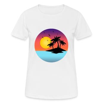plage - T-shirt respirant Femme - blanc - Devant - AI Model Female 172 dark (172cm)