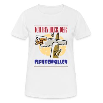 Lumberjack Shirt • Spruce Killer • Wood Gift - Women's Breathable T-Shirt - white - Front - AI Model Female 172 dark (172cm)
