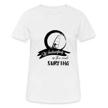 Windsurfer Windsurffer Planche à voile Planche à voile Surf sur la planche à voile - T-shirt respirant Femme - blanc - Devant - AI Model Female 172 dark (172cm)