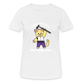Freddie Purrcury Don't Stop Meow Funny Gift - Women's Breathable T-Shirt - white - Front - AI Model Female 172 dark (172cm)