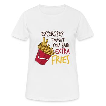 Extra fries - Women's Breathable T-Shirt - white - Front - AI Model Female 172 dark (172cm)