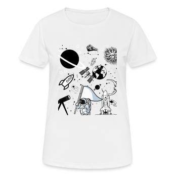 Science Compilation Gift Voyage dans l'espace - T-shirt respirant Femme - blanc - Devant - AI Model Female 172 dark (172cm)