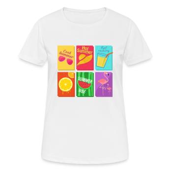 Idée cadeau été flamant rose pastèque pastèque - T-shirt respirant Femme - blanc - Devant - AI Model Female 172 dark (172cm)
