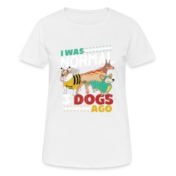 J'étais normal il y a 3 chiens - T-shirt respirant Femme - blanc - Devant - AI Model Female 172 dark (172cm)