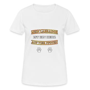 Mein Labrador ist ein Herz auf 4 Pfoten Geschenk - Frauen T-Shirt atmungsaktiv - Weiß - Vorne - AI Model Female 172 dark (172cm)