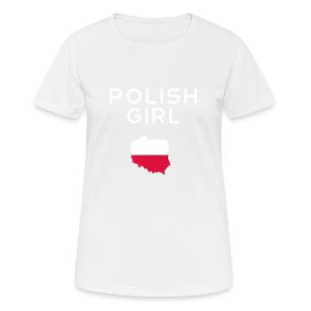 Polish Girl Polska Polnische Frauen T-Shirt - Frauen T-Shirt atmungsaktiv - Weiß - Vorne - AI Model Female 172 dark (172cm)