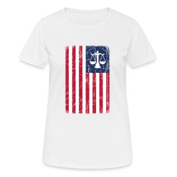 anwalt justiz justice usa amerika flagge stolz hei - Frauen T-Shirt atmungsaktiv - Weiß - Vorne - AI Model Female 172 dark (172cm)