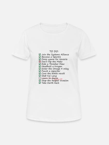 Commander Shepards To-Do List - T-shirt respirant Femme - blanc