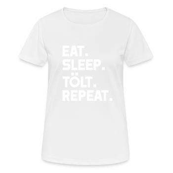 eat sleep tölt repeat pferde stall - Frauen T-Shirt atmungsaktiv - Weiß - Vorne - AI Model Female 172 dark (172cm)