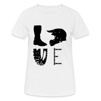 Love Motocross - Frauen T-Shirt atmungsaktiv - Weiß - Vorne - AI Model Female 172 dark (172cm)