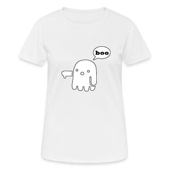 boo Geist lustig - Frauen T-Shirt atmungsaktiv - Weiß - Vorne - AI Model Female 172 dark (172cm)