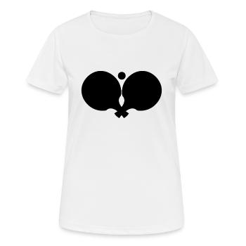 Table Tennis - Tischtennis - Frauen T-Shirt atmungsaktiv - Weiß - Vorne - AI Model Female 172 dark (172cm)