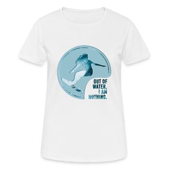 Hors de l'eau, je suis la chemise rien - T-shirt respirant Femme - blanc - Devant - AI Model Female 172 dark (172cm)