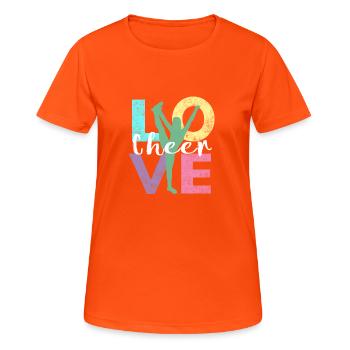 LOVE Cheer Love Cheerleading cadeau - T-shirt respirant Femme - orange néon - Devant - AI Model Female 172 dark (172cm)