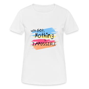 Glaube - Frauen T-Shirt atmungsaktiv - Weiß - Vorne - AI Model Female 172 dark (172cm)