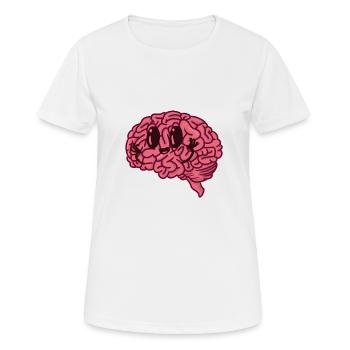 Cartoon Zeichentrick Comic Gehirn Schlau Nerd - Frauen T-Shirt atmungsaktiv - Weiß - Vorne - AI Model Female 172 dark (172cm)