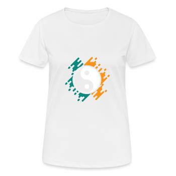 Yin Yang - T-shirt respirant Femme - blanc - Devant - AI Model Female 172 dark (172cm)