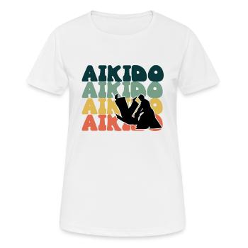Aikido - Women's Breathable T-Shirt - white - Front - AI Model Female 172 dark (172cm)