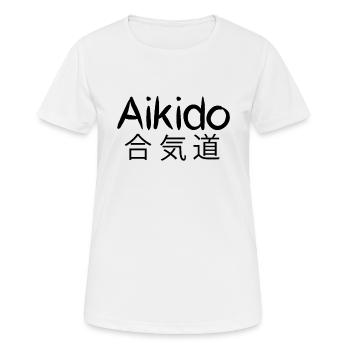 Aikido - Women's Breathable T-Shirt - white - Front - AI Model Female 172 dark (172cm)
