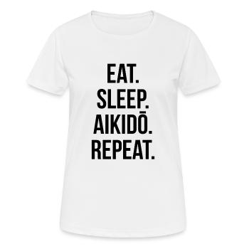 Aikido - Women's Breathable T-Shirt - white - Front - AI Model Female 172 dark (172cm)