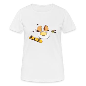 Opened skateboard egg - Women's Breathable T-Shirt - white - Front - AI Model Female 172 dark (172cm)