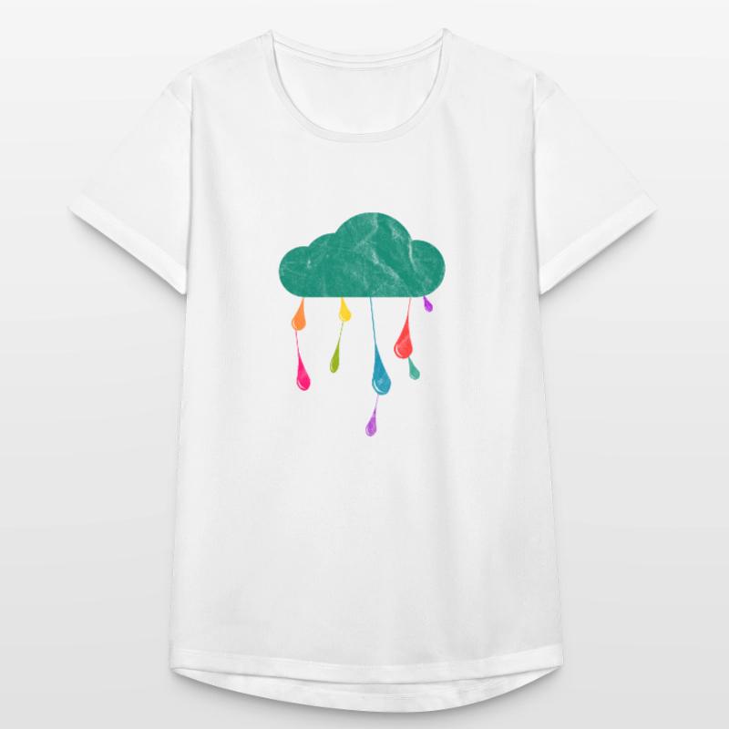 Rain clouds rain drops rainbow diversity Women's Breathable T-Shirt