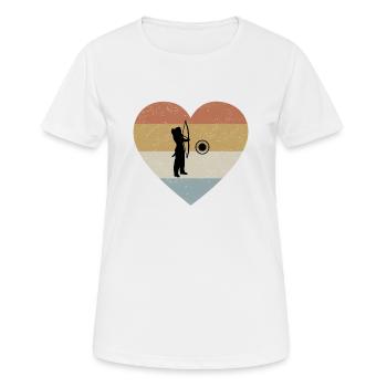bogenschiessen bogenschuetze herz herzschlag vinta - Frauen T-Shirt atmungsaktiv - Weiß - Vorne - AI Model Female 172 dark (172cm)