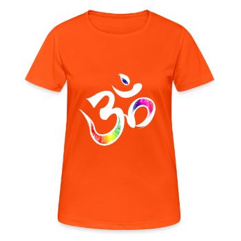 Om sign - Women's Breathable T-Shirt - neon orange - Front - AI Model Female 172 dark (172cm)
