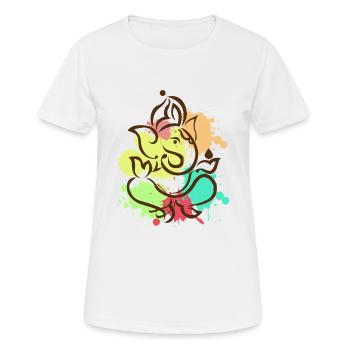 Ganesha - Frauen T-Shirt atmungsaktiv - Weiß - Vorne - AI Model Female 172 dark (172cm)