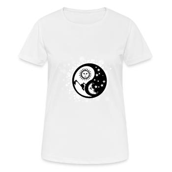 Yin yang - Frauen T-Shirt atmungsaktiv - Weiß - Vorne - AI Model Female 172 dark (172cm)