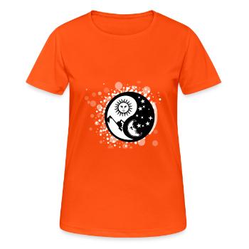 Yin Yang - T-shirt respirant Femme - orange néon - Devant - AI Model Female 172 dark (172cm)