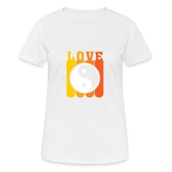 Yin Yang - Frauen T-Shirt atmungsaktiv - Weiß - Vorne - AI Model Female 172 dark (172cm)