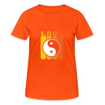 Yin Yang - T-shirt respirant Femme - orange néon - Devant - AI Model Female 172 dark (172cm)