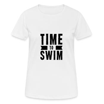 Natation nageur nageuse - T-shirt respirant Femme - blanc - Devant - AI Model Female 172 dark (172cm)